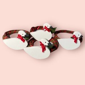3/$10 🎄 Avon Napkin Holders x4 Holiday Goose Collection Vintage